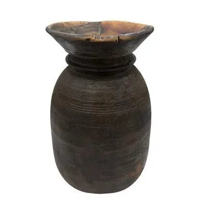 Farmhouse Vintage Indian Wooden Milk Pot For Sale - Image 3 of 5