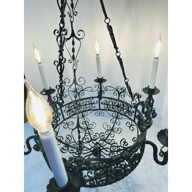 21st Century Arte De Mexico 6-Light Spanish Colonial-Style Chandelier For Sale - Image 9 of 12