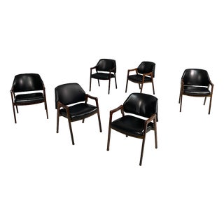 Mid-Century Modern Italian Model 814 Chairs from Cassina, 1960s, Set of 6 For Sale