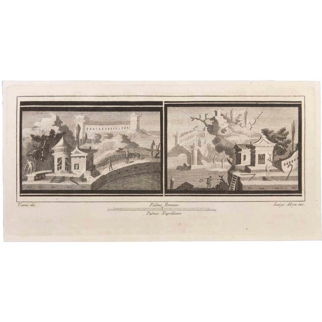 Seascapes with monuments and figures is an etching realized by luigi aloja (1783-1837). The etching belongs to the print...