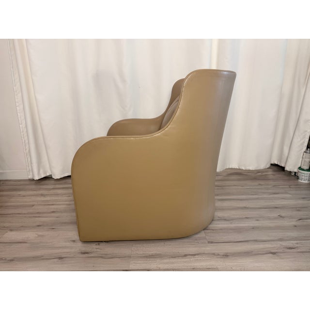 Gregorius Pineo 2020s Attributed to Gregorius Pineo Custom Leather Lounge Chairs - A Pair For Sale - Image 4 of 11