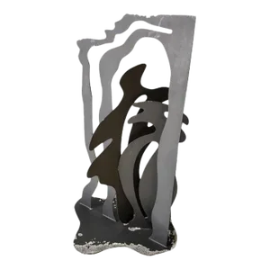 2002 "Longest Stream" Contemporary Abstract Steel Sculpture by Mary Gillis