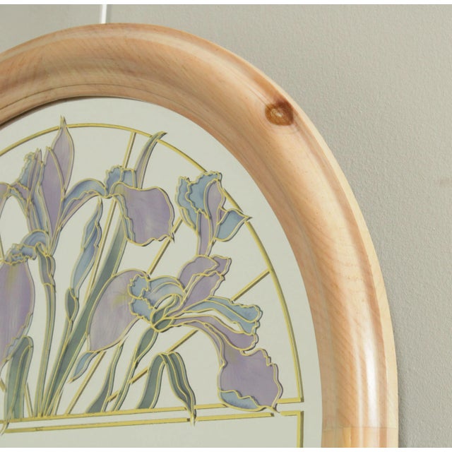 1980s Pine Framed Iris Wall Mirror For Sale - Image 5 of 13