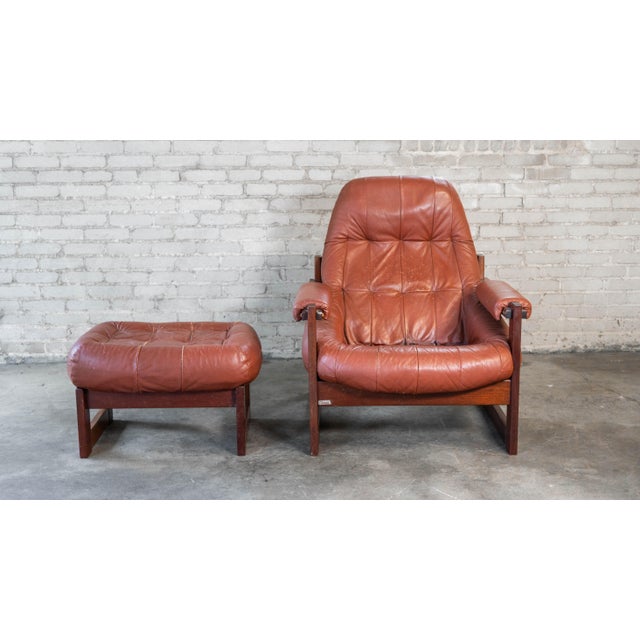 Vintage Percival Lafer Mp-163 Earth Chair & Ottoman For Sale In Boston - Image 6 of 18