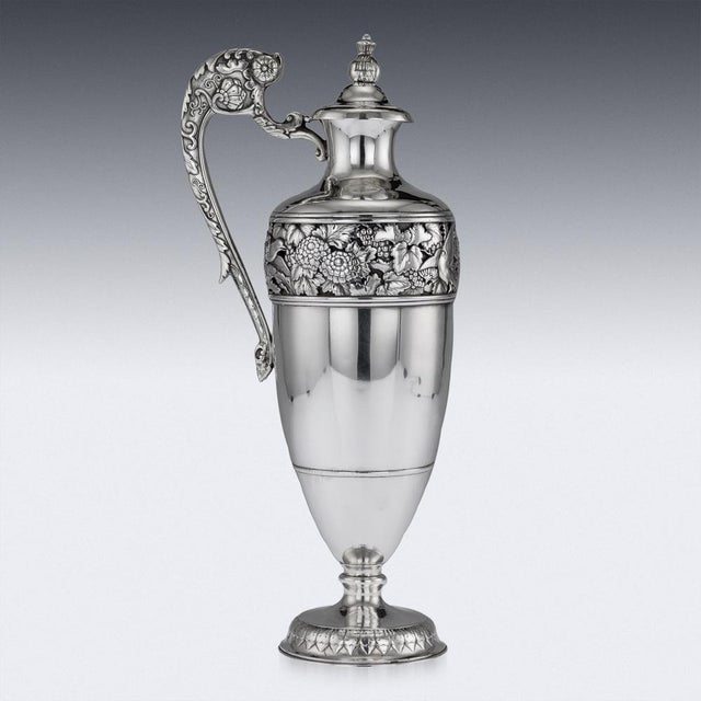 Antique Japanese Solid Silver Wine Jug by from Sadajiro & Musashiya, 1890s For Sale - Image 12 of 14