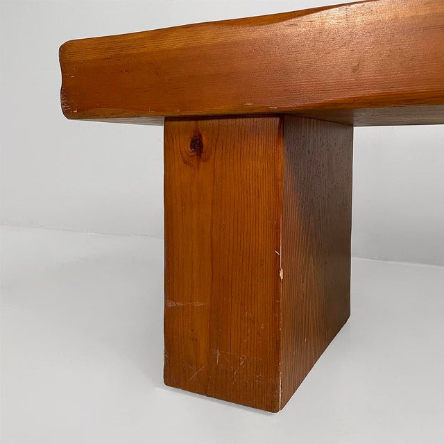 Italian Modern Wooden Bench with Metal Flowerpot, 1970s For Sale - Image 9 of 15