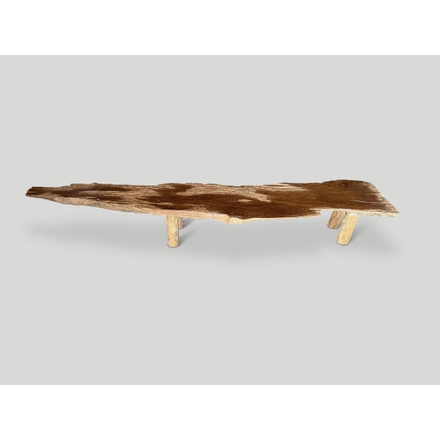 Andrianna Shamaris Impressive Sculptural Teak Wood Bench Or Coffee Table For Sale - Image 4 of 6