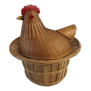 Vintage Chicken Shaped Basket For Sale