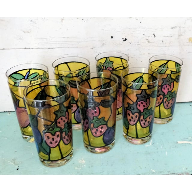 Vintage Colored Fruit Drinking Glasses Set 7 Chairish