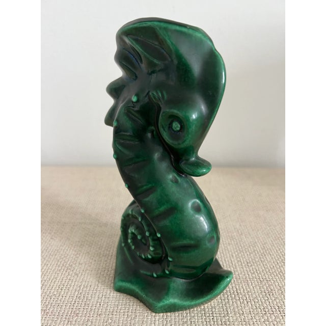 Green Vintage Green Porcelain Seahorse Vase For Sale - Image 8 of 9