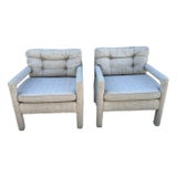 1970’s Milo Baughman Style Parson’s Club Chairs - A Pair For Sale