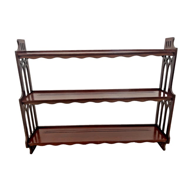 Gorgeous Antique Mahogany Plate Shelf small Book Display Free standing or wall mount 26" X 7" Deep X 32" wide. ““Very Good...