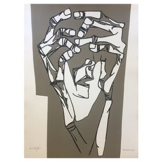Oswaldo Guayasamin, Hands of Terror, 1973, Engraving For Sale
