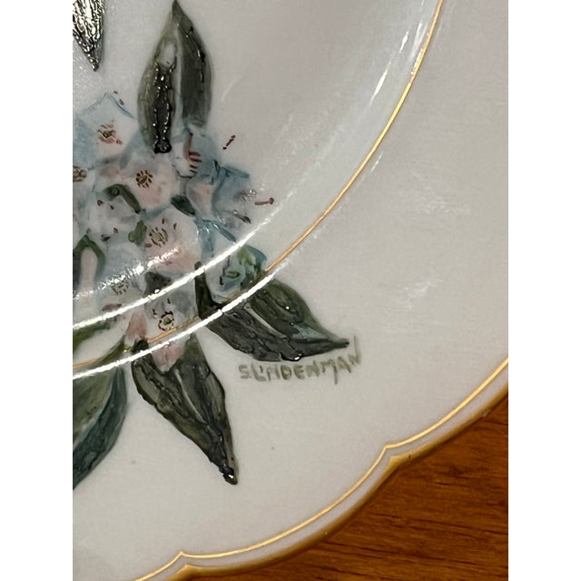 Rustic European KPM Hand-Painted Cardinal Porcelain Plate, Signed S. Lindenman, Gilt Rim For Sale - Image 3 of 6
