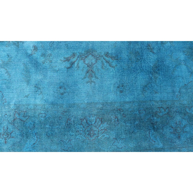 Large Turkish Oushak With Floral Design in Blue 10'3 X 16'7 For Sale - Image 13 of 16