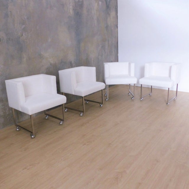 White Armchairs, 1960s, Set of 4 For Sale - Image 11 of 17
