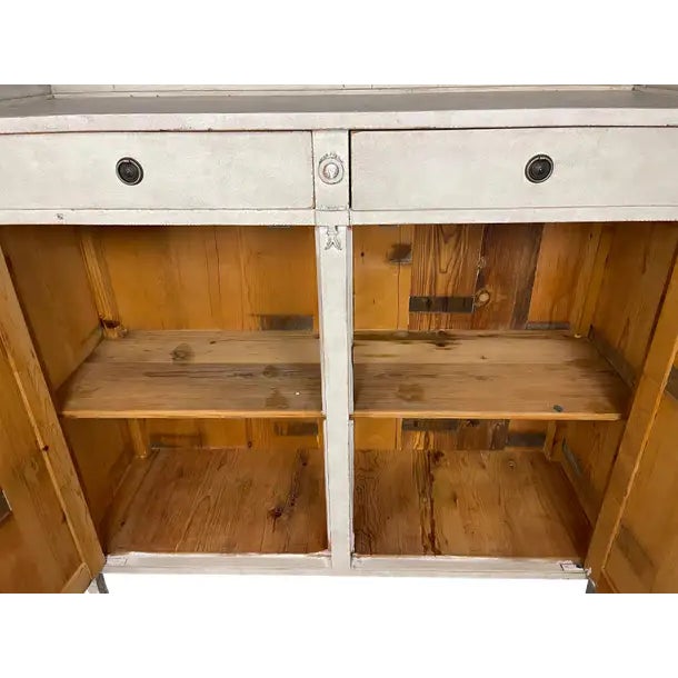 19th Century Swedish Gustavian Lime Washed Buffet Server For Sale - Image 11 of 12