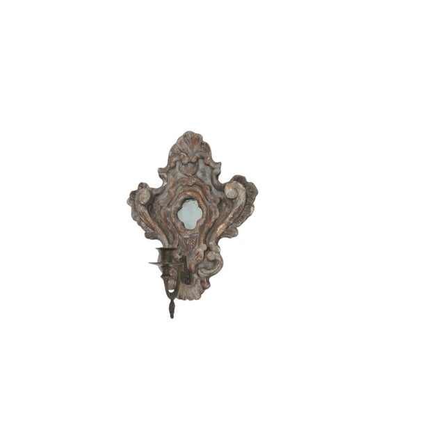 Italian 18th Ct Italian Antique Mirror Pair With Detachable Candle Hooks For Sale - Image 3 of 4