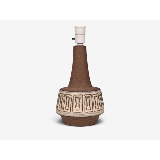 1960s 1960s Mid-Century Modern Helge Bjufstrøm, Large Table Lamp, Brown Stoneware For Sale - Image 5 of 10