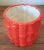 Vibrant Orange bamboo motif planter pot. Ceramic materials. Vintage and so fun!. What a great way to add some bright cheer...