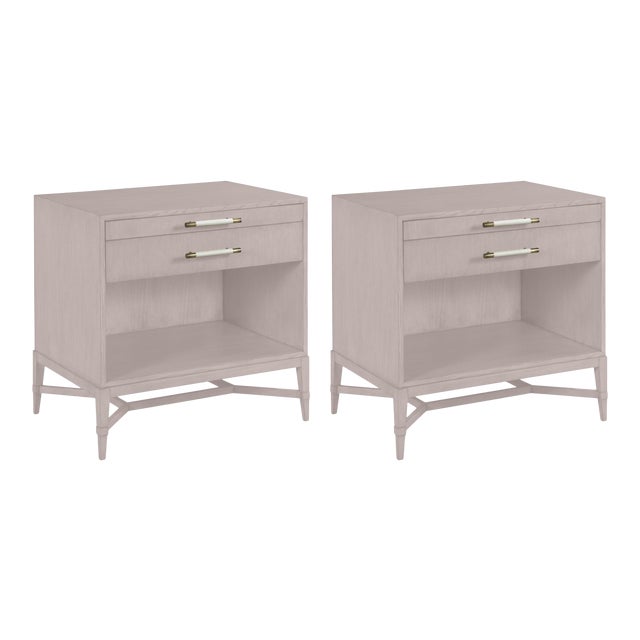 Traditional Transitional Shea Bedside Tables - a Pair For Sale - Image 3 of 3