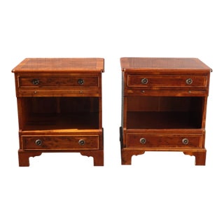 Pair of Hoke Furniture Co Brown Nightstands ~ Traditional Style For Sale