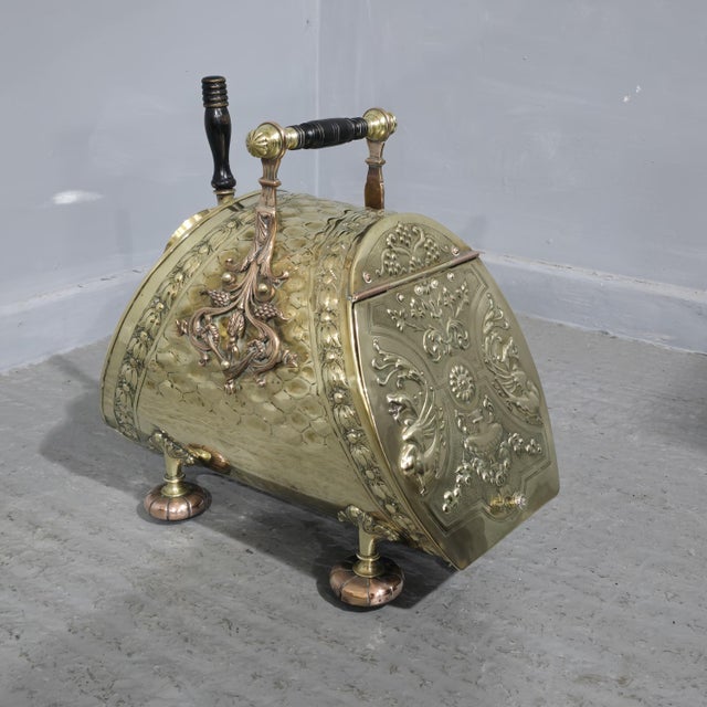 Victorian Brass Coal Bin, 1880 For Sale - Image 9 of 9
