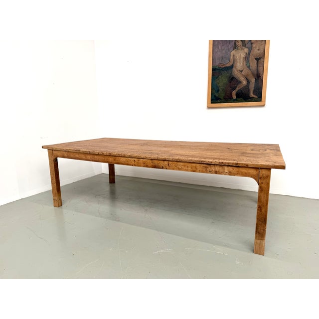 Brown Large Brutalist Farmhouse Table in Oak, 1950s For Sale - Image 8 of 18