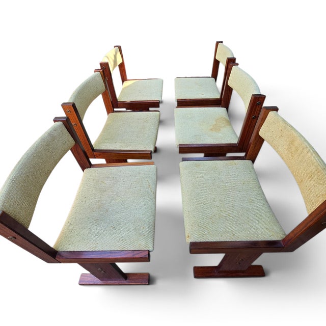 Danish Brutalist Rosewood Dining Chairs Attributed to Gangso Mobler, 1970s. Set of 6 For Sale - Image 10 of 10