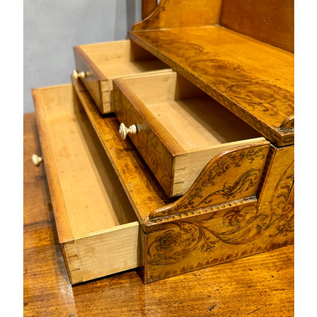 Antique English George III Desk Caddy, Hand Decorated For Sale - Image 9 of 11