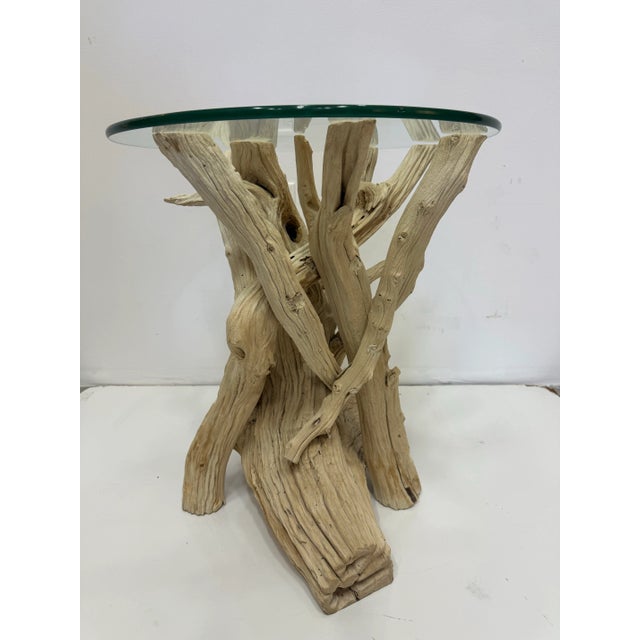 Vintage Coastal Driftwood Side Table For Sale - Image 11 of 12