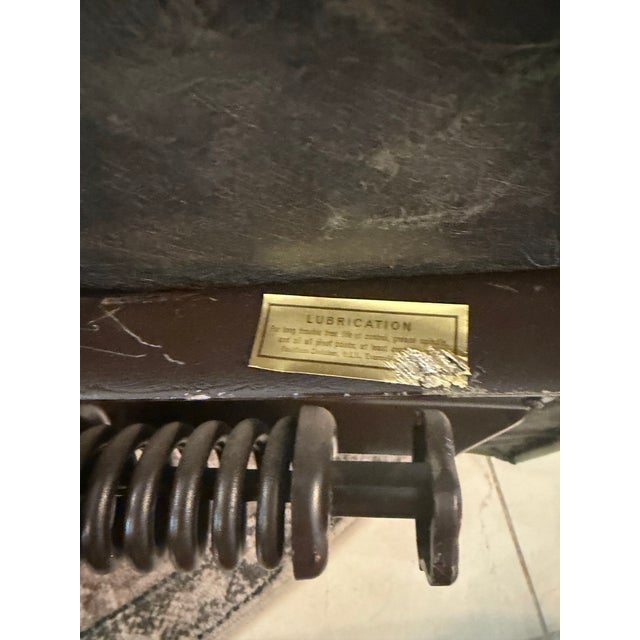 Mid-Century Olive Green Swivel Executive Desk Chair For Sale - Image 11 of 12