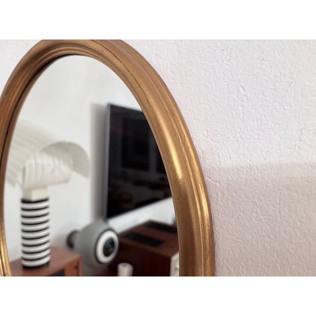 Wood Vintage German Mirror in Gilded Wooden Frame, 1960s For Sale - Image 7 of 13