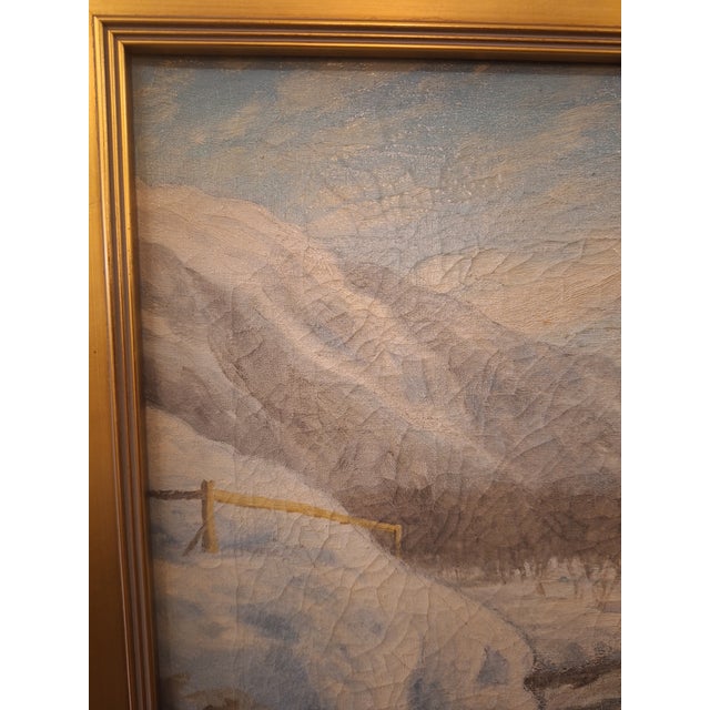 Impressionist Early 20th Century Frederick John Mulhaupt Winter Scene Landscape Oil Painting For Sale - Image 3 of 11