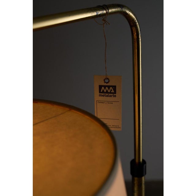 1960s Brass Model 3396 Floor Lamp with Adjustable Stem from Metalarte, 1960s For Sale - Image 5 of 13