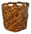 Vintage Oversized Tortoise Shell Burnt Bamboo Burl Floor Basket Planter For Sale