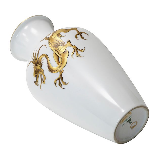 1940s Vintage German Heinrich Porcelain Golden Dragon Vase, 1940s For Sale - Image 5 of 7