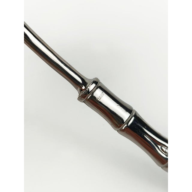 Metal Vintage Dessert Cutlery in Silver-Plated Faux Bamboo, Italy, 1960s, Set of 51 For Sale - Image 7 of 18