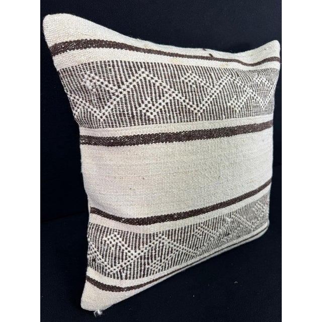 Contemporary Turkish Hemp Pillow Cushion Natural Beige Brown Pillow Cushion Cover 20x20 For Sale - Image 3 of 4