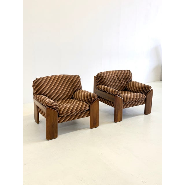 Beige Sapporo Armchair by Mario Marenco for Mobil Girgi Striped, 1970s For Sale - Image 8 of 12