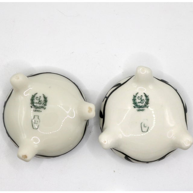 Antique Edwardian Lenox Porcelain & Lunt Sterling Silver Overlay Master Salt Cellars With "Monticello" Spoons - A Pair For Sale In Cincinnati - Image 6 of 12