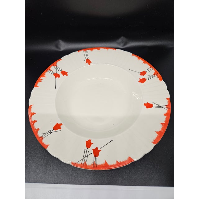 Mid-Century Modern Vintage Hand Painted Myott & Son & Co.LTD Soup Bowl Circa 1930s (Set of Two) For Sale - Image 3 of 3