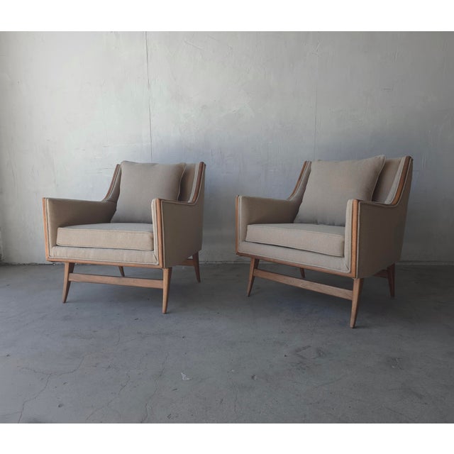 This is a beautifully restored pair of a authentic Mid Century Lounge Chairs attributed to Paul McCobb. This pair of...