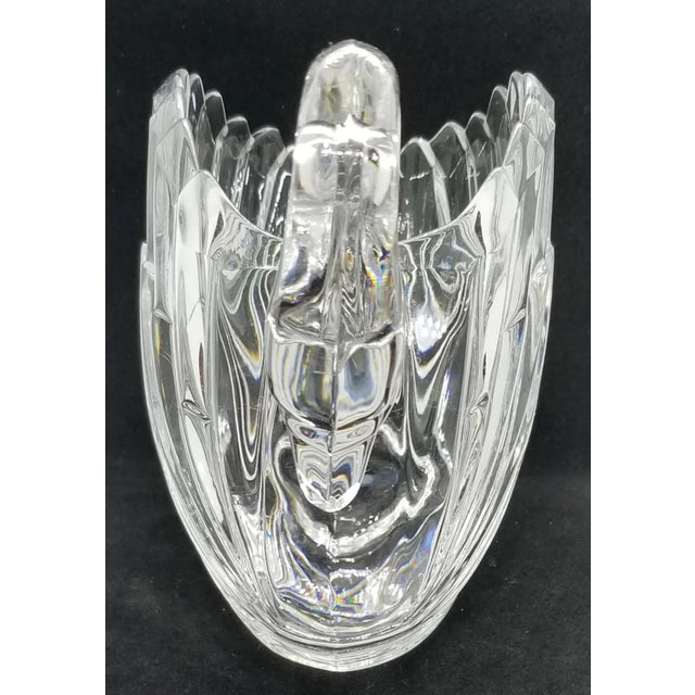 Mid 20th Century Vintage Lead Crystal Swan Vase Planter Bowl, West Germany For Sale - Image 5 of 10