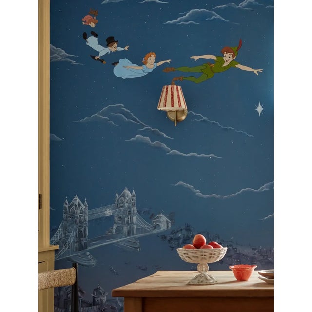Traditional Sanderson Peter Pan Wallpaper in Evening Blue For Sale - Image 3 of 3