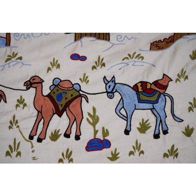 Bohemian Suzani Wall Hanging - Camel Runner For Sale - Image 9 of 13