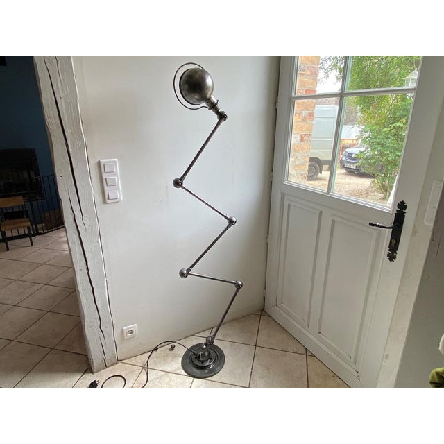 Industrial Graphite Floor Lamp by Jean-Louis Domecq for Jieldé, 1950s For Sale - Image 13 of 13