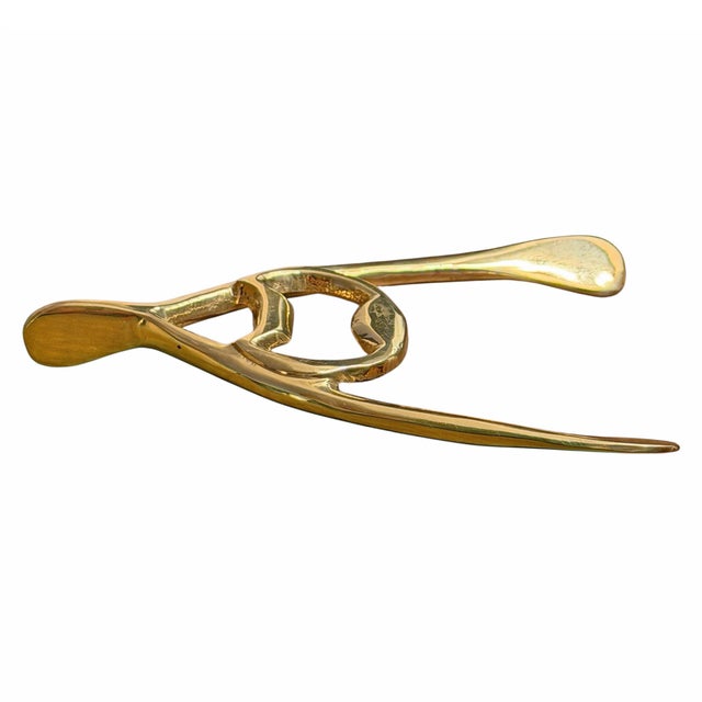 English Brass Wishbone Bottle Opener For Sale - Image 4 of 10