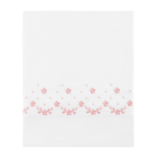Traditional Meadow Full Flat Sheet in Pink For Sale - Image 3 of 3