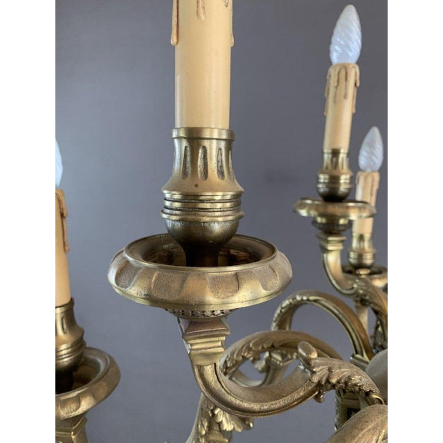 Early 20th Century Bronze Chandelier For Sale - Image 3 of 9